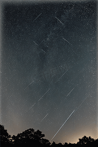 夜晚浩瀚的蓝色星空摄影图424