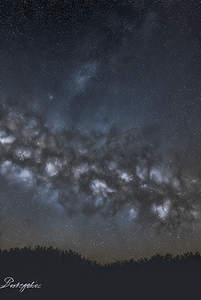 夜晚浩瀚的蓝色星空摄影图417