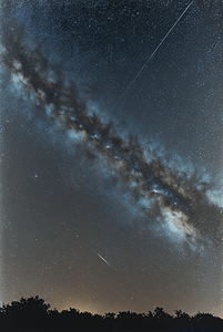璀璨星光字摄影照片_夜晚浩瀚的蓝色星空摄影图487