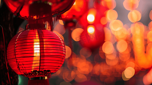 中国风背景新年摄影照片_春节红灯笼主题背景