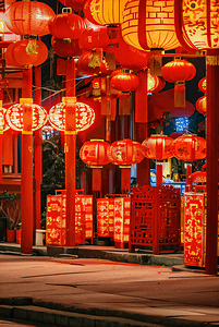 中国风春年春节红灯笼1摄影照片