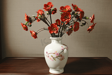 复古美丽花瓶里的花朵图高清摄影图8