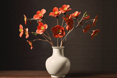 复古陶瓷花瓶里的花朵摄影图8