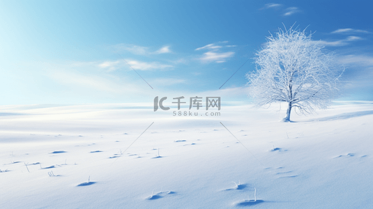 冬季雪景蓝色唯美简约背景图8