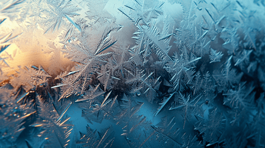 冬季户外树枝路面上的冰花背景图3
