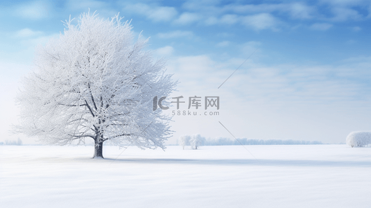 冬季雪景蓝色背景图片_冬季雪景蓝色唯美简约背景图3