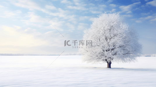 冬季雪景蓝色唯美简约背景图17