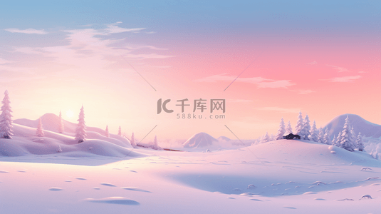 自然风景静谧背景图片_浅蓝紫色冬天雪景冬季自然风景素材