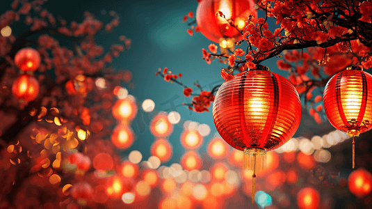 春节装饰红灯笼背景2