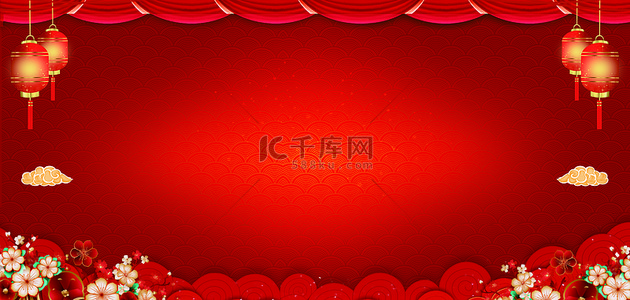 春节灯笼背景背景图片_新年喜迎龙年红色中国风龙年海报背景