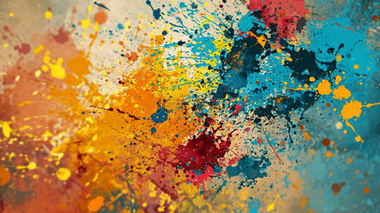 彩色油漆高清喷溅抽象艺术背景图15