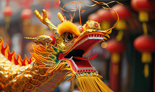 中国年春节龙头装饰