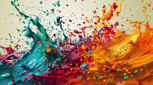彩色油漆高清喷溅抽象艺术背景图16