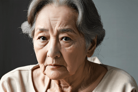 忧愁的老年人老奶奶人物摄影图2