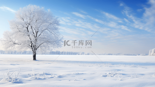 大气蓝色唯美背景图片_冬季雪景蓝色唯美简约背景图5