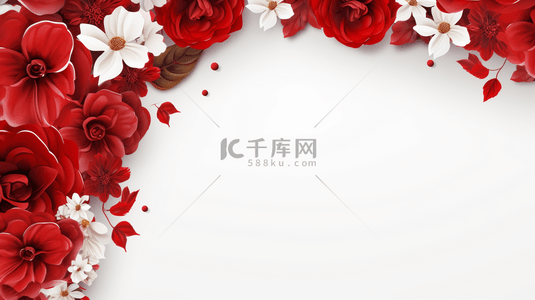 红色花朵背景背景图片_中国风立体红色花朵背景图17