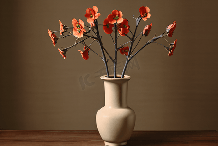 中国风复古花瓶插花图片2