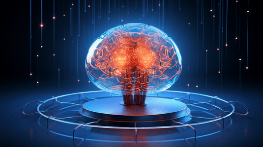 大脑数字背景图片_高科技智能大脑互联网商务背景图1