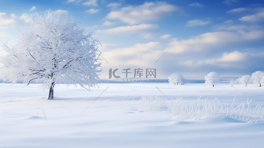 冬季雪景蓝色唯美简约背景图10