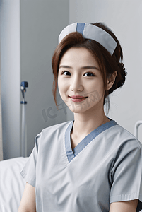 医院里微笑的女护士摄影图