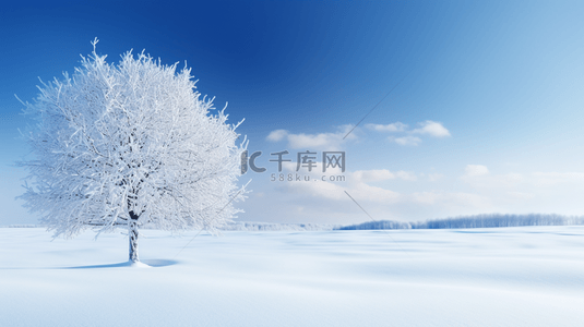 大气冬季背景图片_冬季雪景蓝色唯美简约背景图20