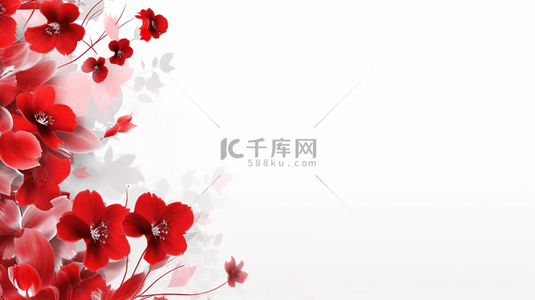 红色爱情背景背景图片_中国风立体红色花朵背景图11