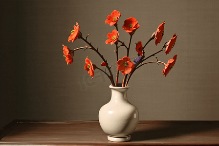 复古美丽花瓶里的花朵图高清图片7