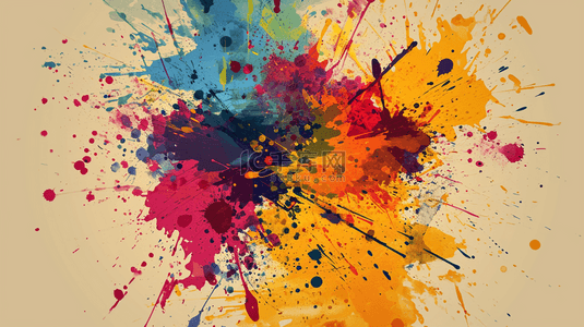 彩色油漆高清喷溅抽象艺术背景图3
