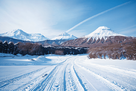 冬季户外高山雪景摄影配图