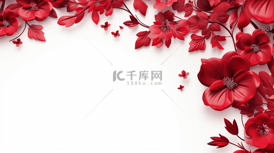 红色花朵背景背景图片_中国风立体红色花朵背景图28