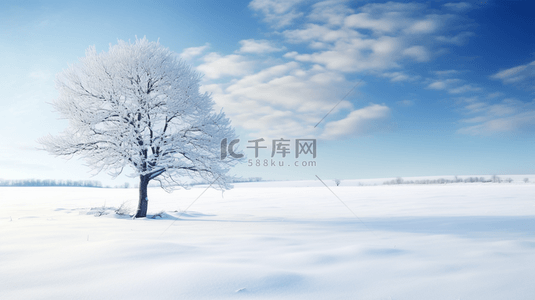 冬季雪景蓝色唯美简约背景图4