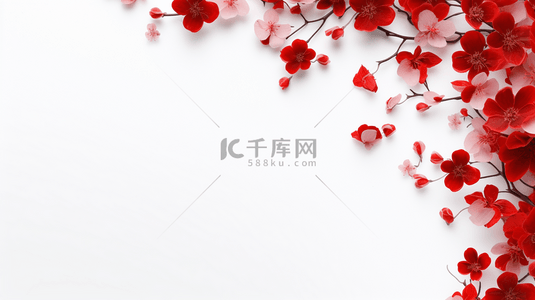 红色花朵背景背景图片_中国风立体红色花朵背景图23