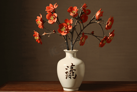 复古中国风花瓶插花摄影图10