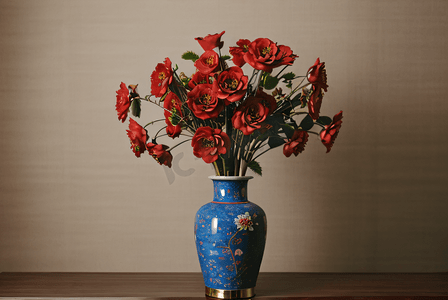 中国风复古花瓶插花图片