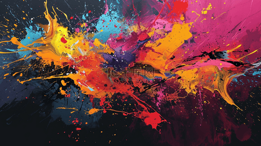 彩色油漆高清喷溅抽象艺术背景图9