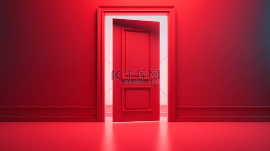 红色室内门造型背景2