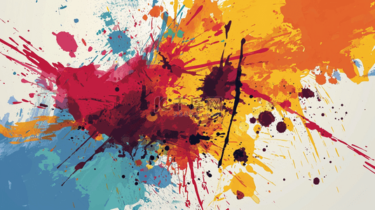 彩色油漆高清喷溅抽象艺术背景图1
