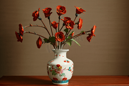 复古中国风花瓶插花图片7