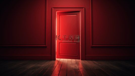 红色室内门造型背景6