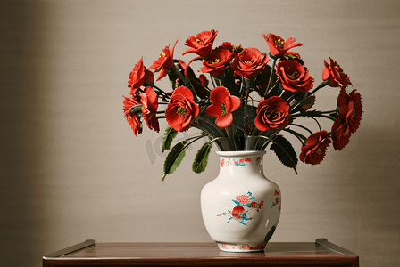中国风复古花瓶插花图片1