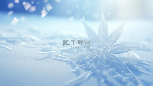 雪花新年背景图片_冬季蓝色雪花简约唯美背景图15