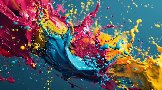 彩色油漆高清喷溅抽象艺术背景图11