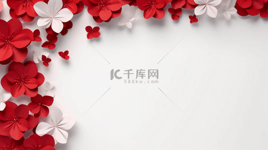 中国风立体红色花朵背景图12