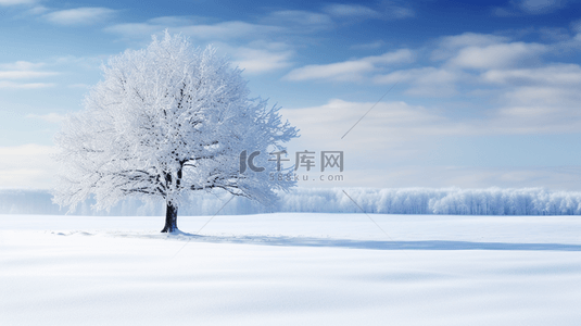 冬季雪景蓝色唯美简约背景图15