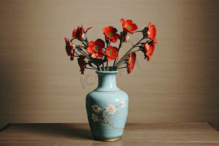 中国风陶瓷花瓶插花图片10