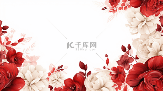 红色花朵背景背景图片_中国风立体红色花朵背景图22