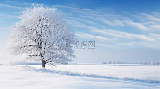 冬季雪景蓝色唯美简约背景图9