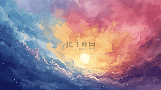 中国国风中式彩色缤纷熏染背景图16