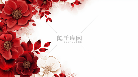 红色花朵背景背景图片_中国风立体红色花朵背景图7