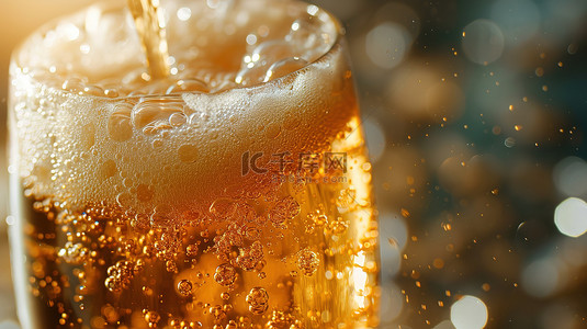 崂山啤酒节背景图片_有气泡的啤酒背景